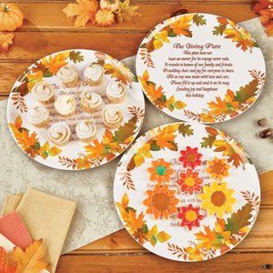 Poem-Inscribed Fall Giving Plates - Set of 3